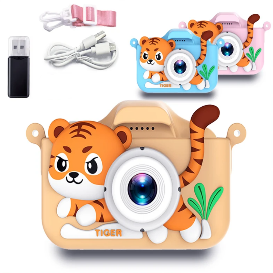 Korean Girls Lifestyle - Kids Mini Camera Cartoon Tiger Toys