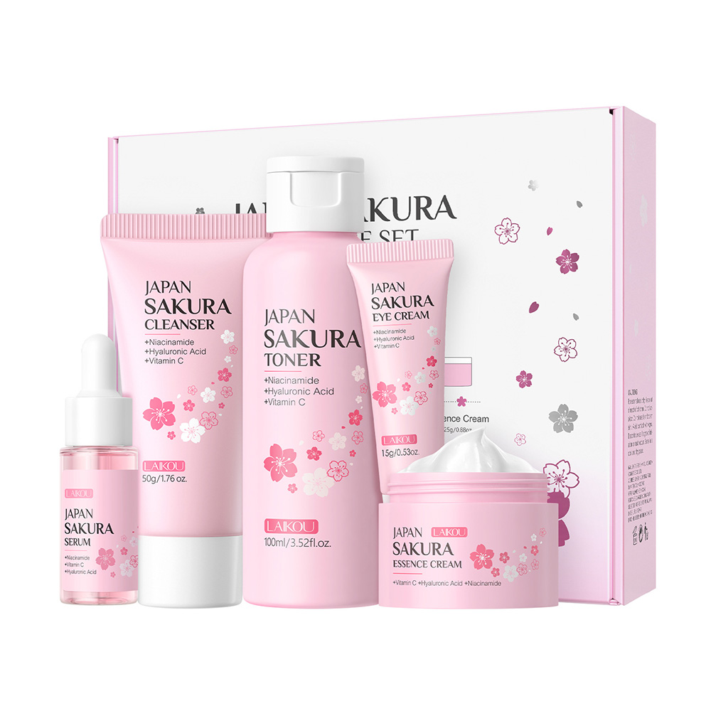 LAIKOU Sakura 5pcs Skin Care K – Essence Serum Toner recenzja i cena