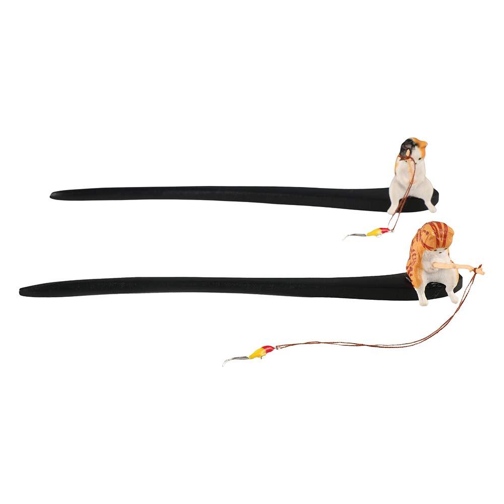 Cute Cat Fishing Wooden Hair S – Hanbok Hair Pin recenzja i cena