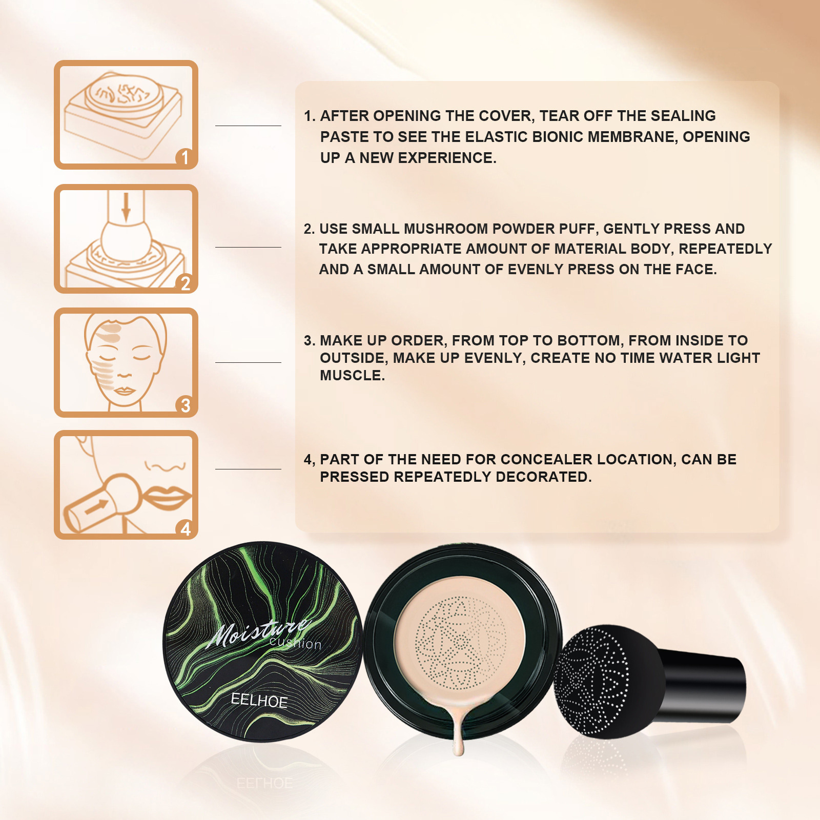 EELHOE Mushroom Head Air Cushi – Bb Cushion Korean recenzja i cena