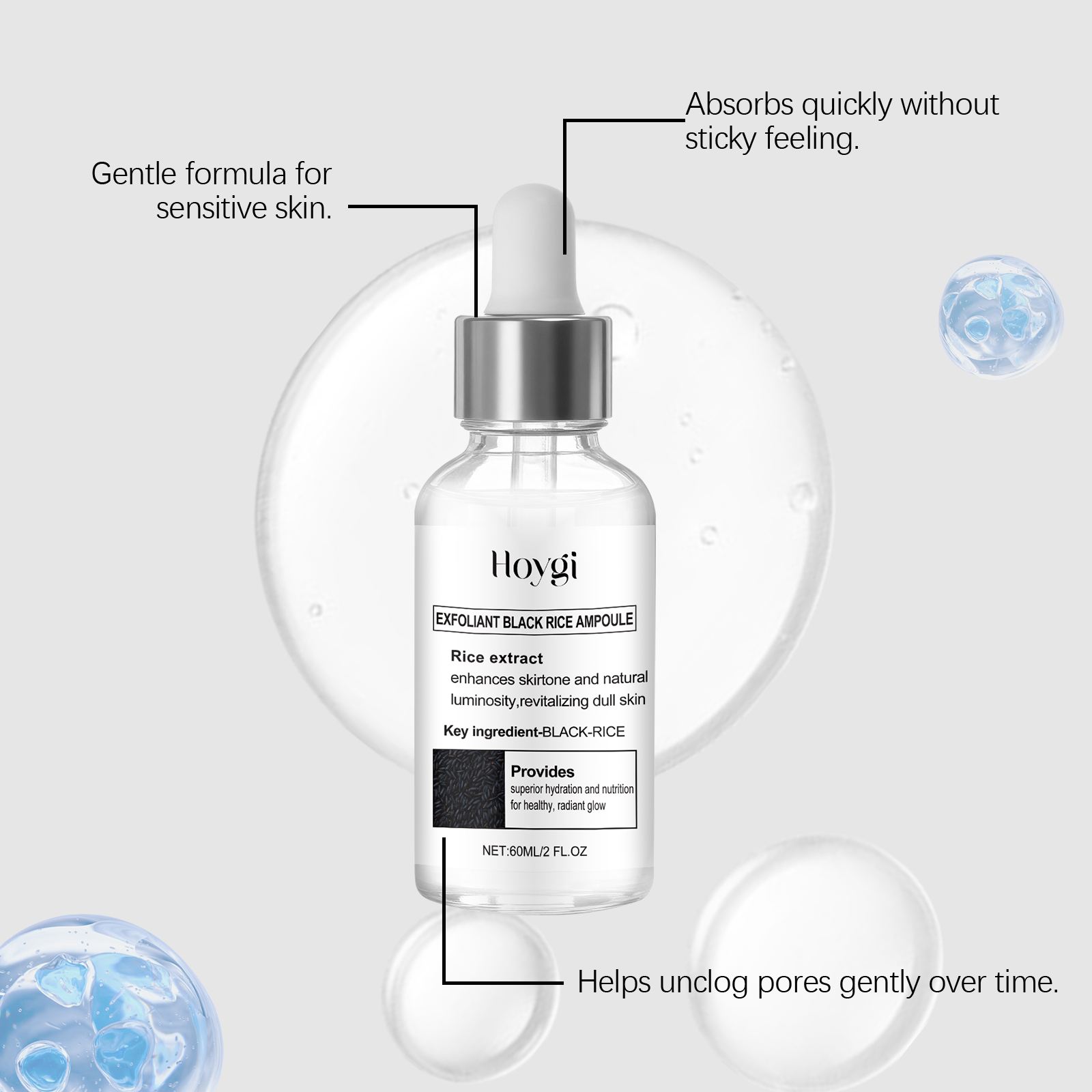 Glow Rice Ampoule White Black  – Essence Serum Toner recenzja i cena