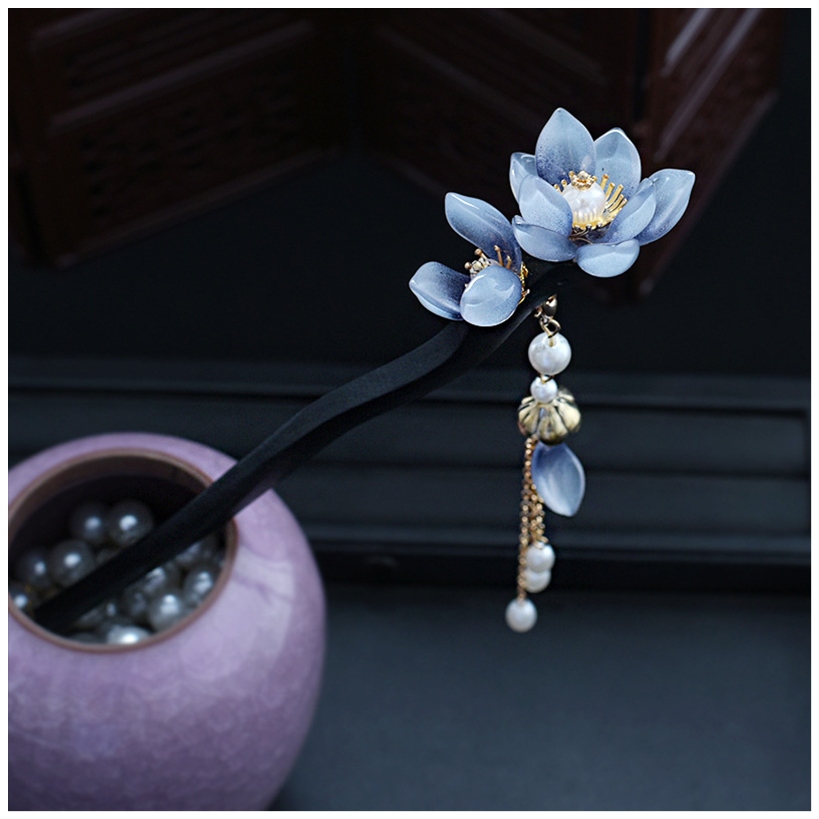 Blue Flower Hair Stick Vintage – Hanbok Hair Pin recenzja i cena