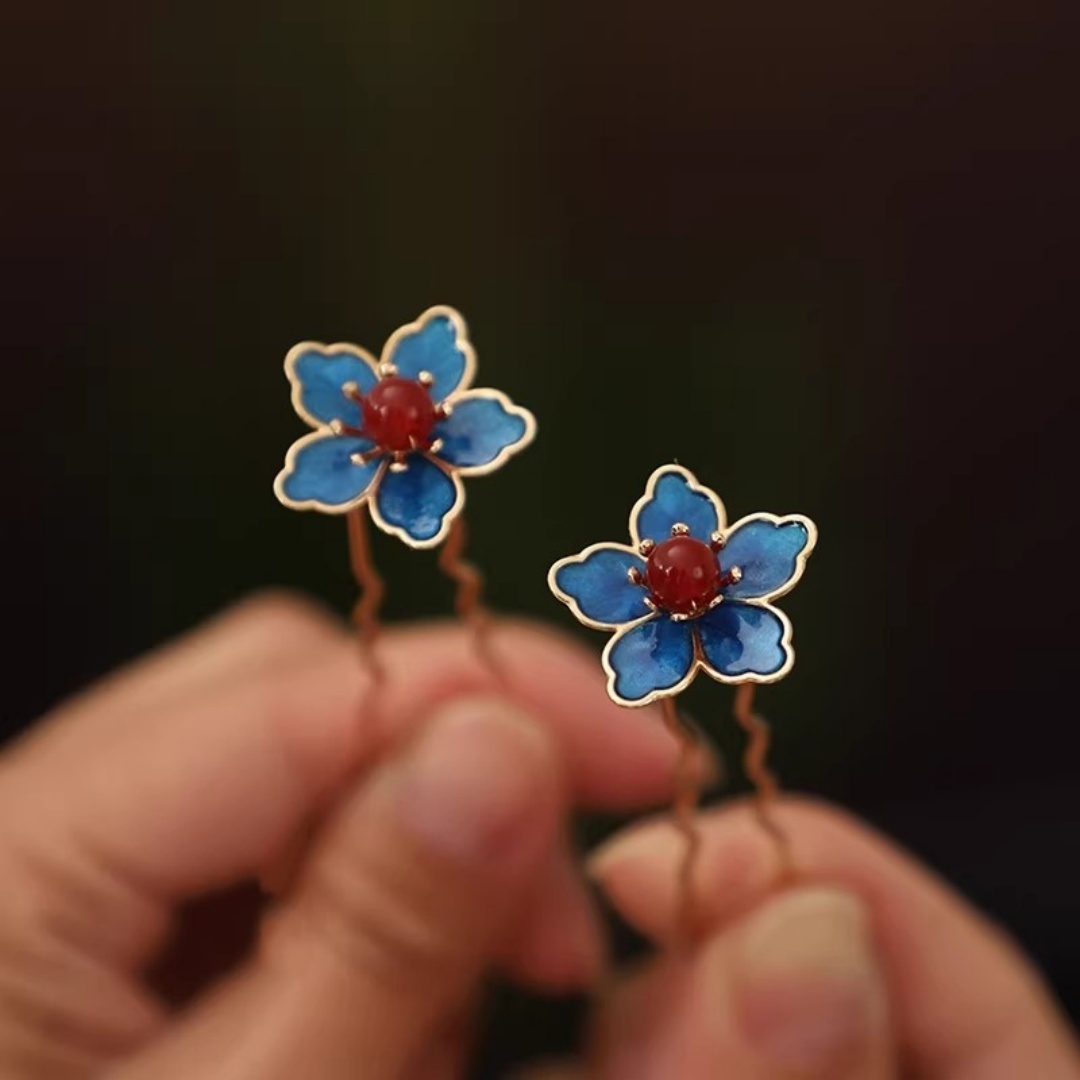 Blue Flower Ancient-Style Hanf – Hanbok Hair Pin recenzja i cena