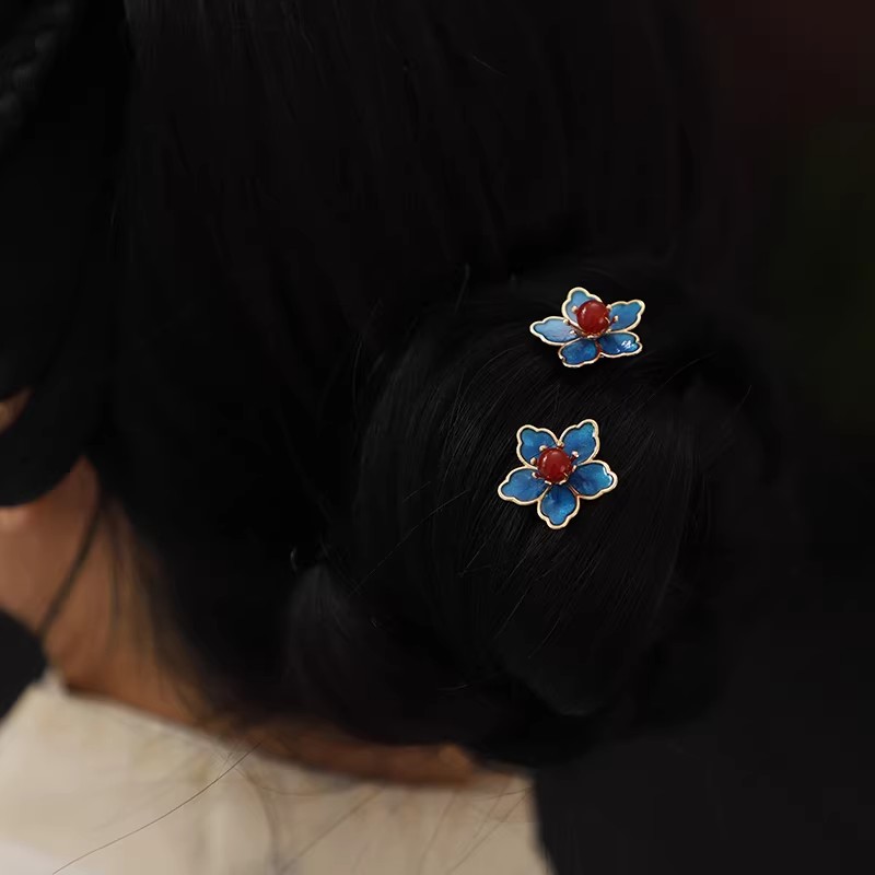 Blue Flower Ancient-Style Hanf – Hanbok Hair Pin recenzja i cena