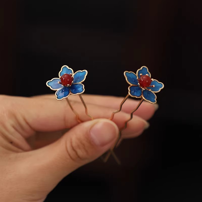 Blue Flower Ancient-Style Hanf – Hanbok Hair Pin recenzja i cena