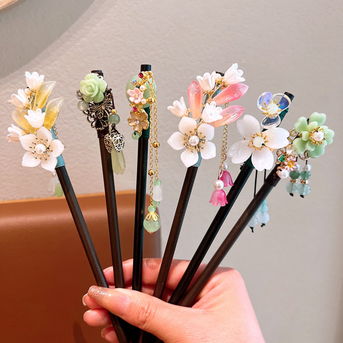 Exquisite Flower Tassel Wooden – Hanbok Hair Pin recenzja i cena