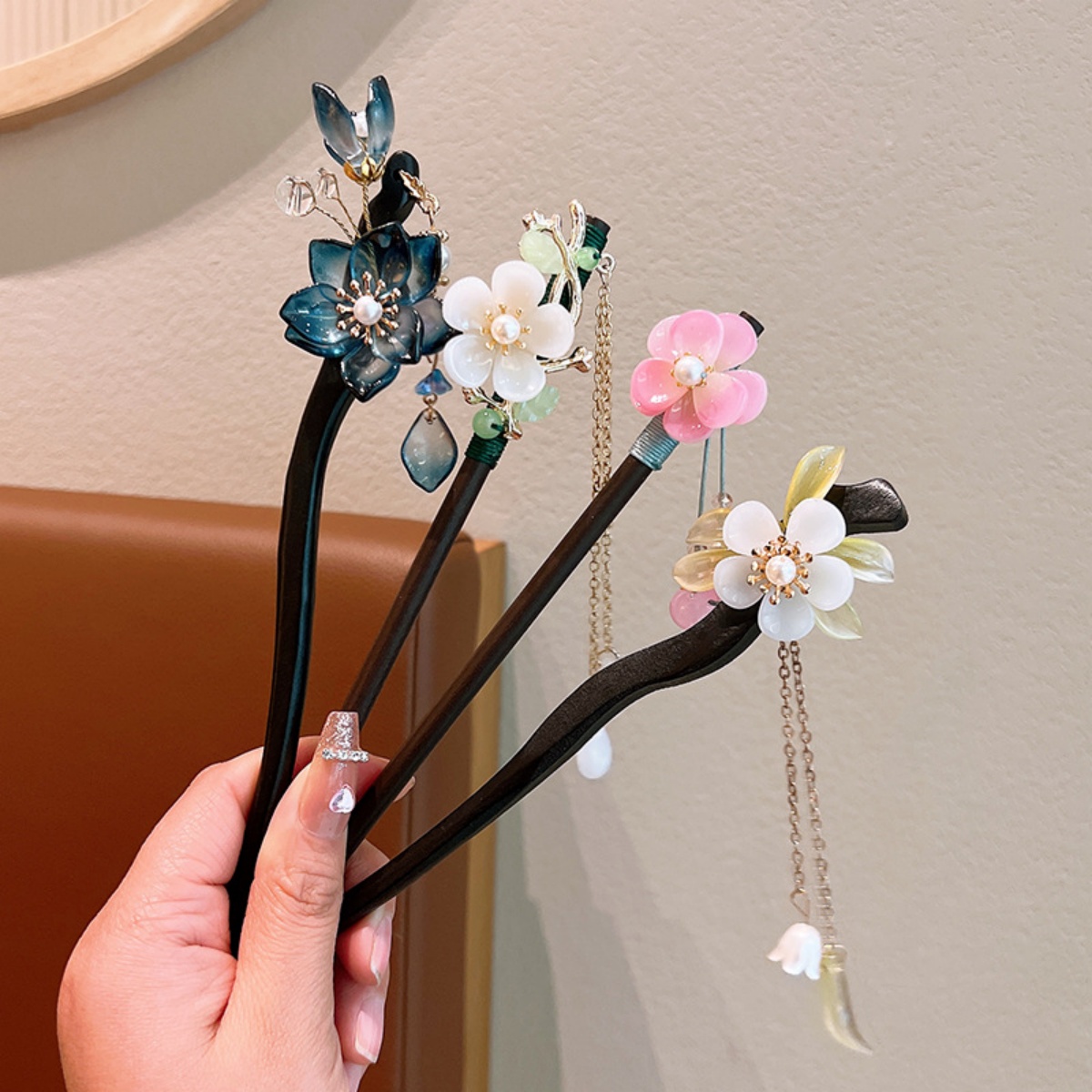 Exquisite Flower Tassel Wooden – Hanbok Hair Pin recenzja i cena