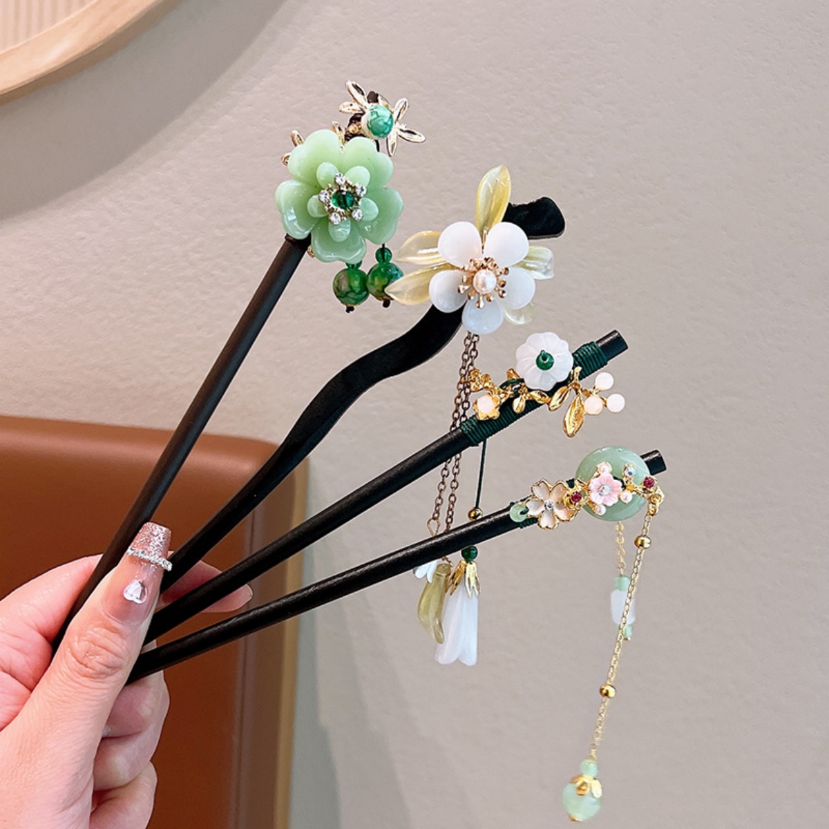 Exquisite Flower Tassel Wooden – Hanbok Hair Pin recenzja i cena