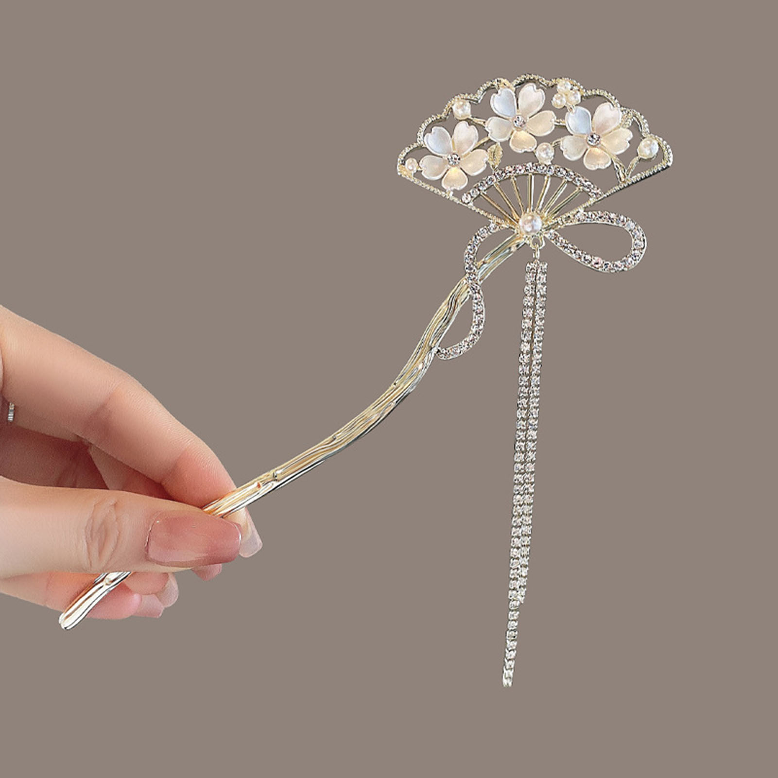 Vintage Flower Fan Shaped Hair – Hanbok Hair Pin recenzja i cena