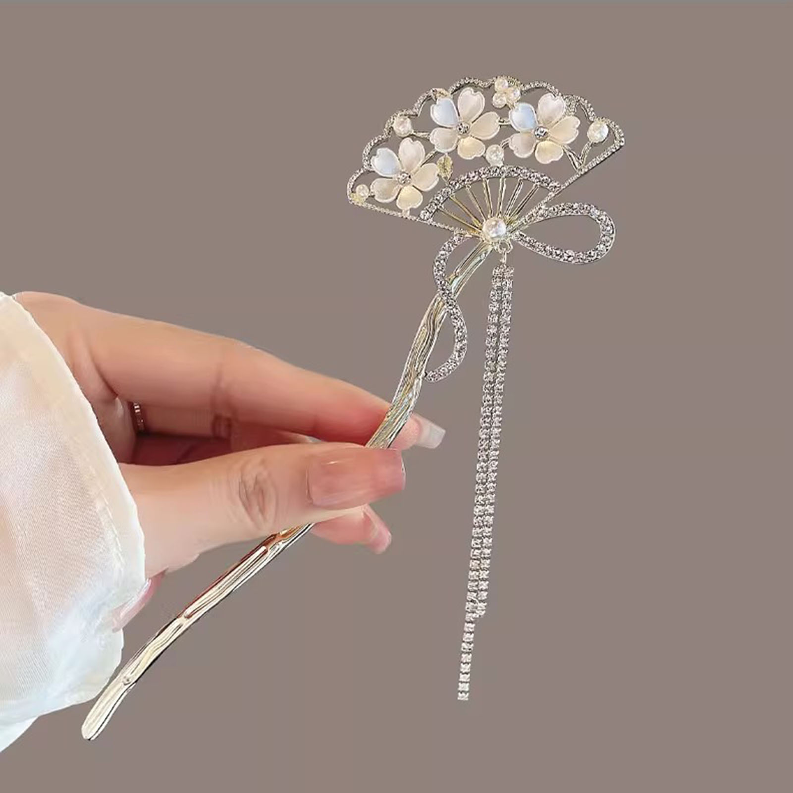 Vintage Flower Fan Shaped Hair – Hanbok Hair Pin recenzja i cena